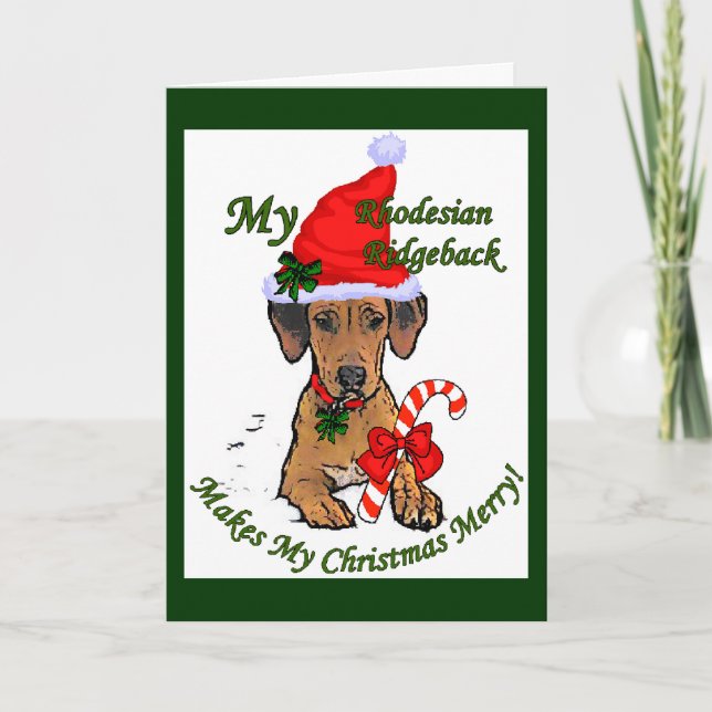 Rhodesian Ridgeback Christmas Gifts Holiday Card (Front)