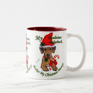 Rhodesian Ridgeback Christmas Gifts Two-Tone Coffee Mug