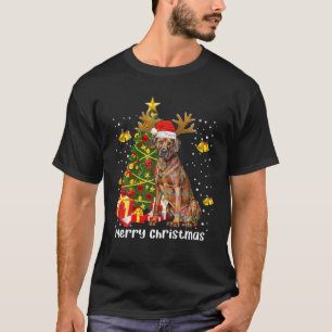 Rhodesian Ridgeback Christmas Lights Tree Santa Xm T-Shirt