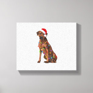 Rhodesian Ridgeback Christmas Lights Xmas Dog Love Canvas Print