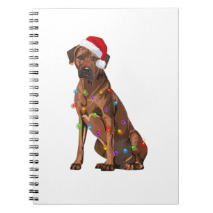 Rhodesian Ridgeback Christmas Lights Xmas Dog Love Notebook