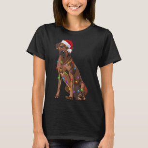 Rhodesian Ridgeback Christmas Lights Xmas Dog Love T-Shirt