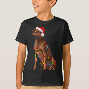 Rhodesian Ridgeback Christmas Lights Xmas Dog Love T-Shirt