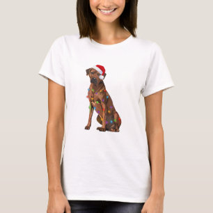 Rhodesian Ridgeback Christmas Lights Xmas Dog Love T-Shirt