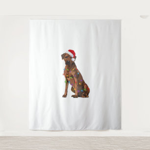 Rhodesian Ridgeback Christmas Lights Xmas Dog Love Tapestry