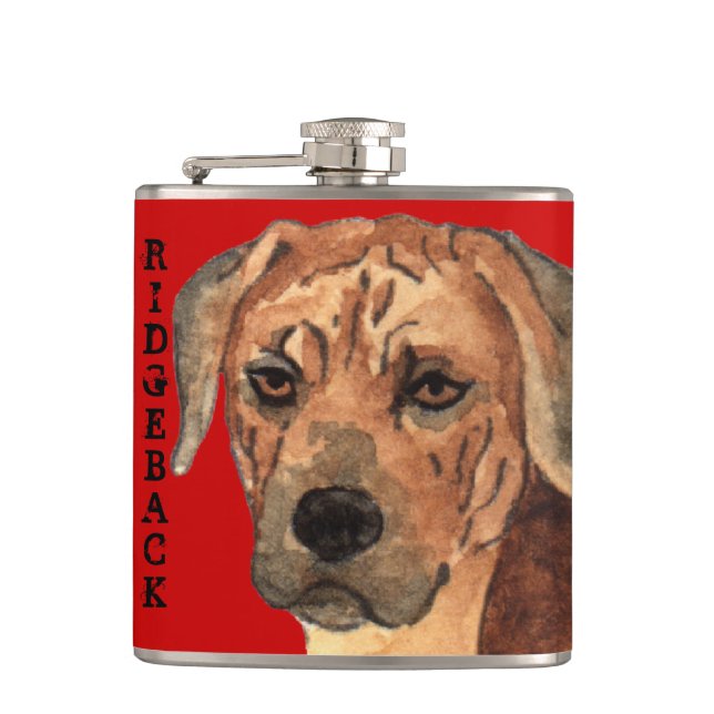 Rhodesian Ridgeback Colour Block Hip Flask (Front)