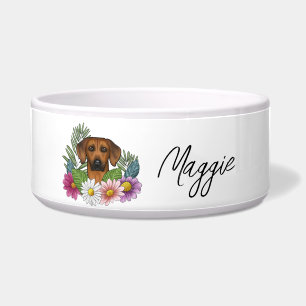 Rhodesian Ridgeback Colourful Wildflowers And Name