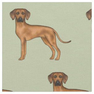 Rhodesian Ridgeback Cute African Lion Dog Green Fabric