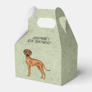 Rhodesian Ridgeback Cute Brown Dog With Text Green Favor Box