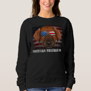 Rhodesian Ridgeback Dad American Dog Us Flag 4th O Sweatshirt