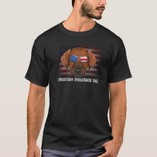 Rhodesian Ridgeback Dad American Dog Us Flag 4th O T-Shirt