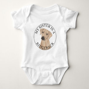 Rhodesian Ridgeback Dog Big Sister Baby Bodysuit