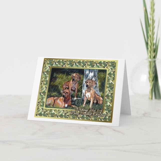 Rhodesian Ridgeback Dog Blank Christmas Card (Front)