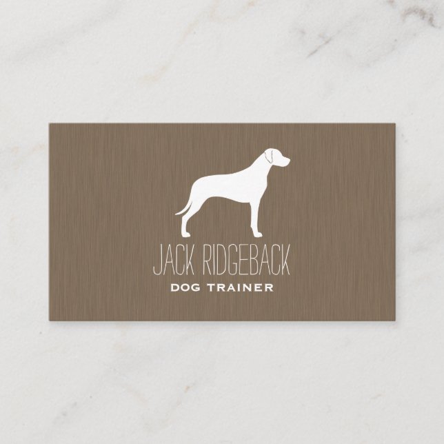 Rhodesian Ridgeback Dog Breed Silhouette Business Card (Front)