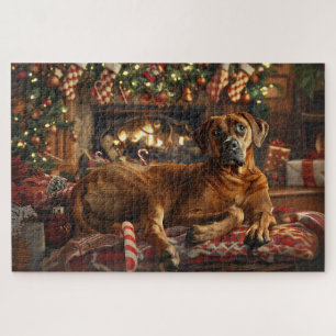 Rhodesian Ridgeback Dog Christmas Festive Jigsaw Puzzle
