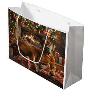 Rhodesian Ridgeback Dog Christmas Festive Large Gift Bag