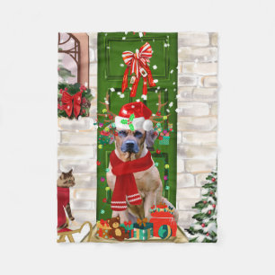 Rhodesian Ridgeback Dog Christmas  Fleece Blanket