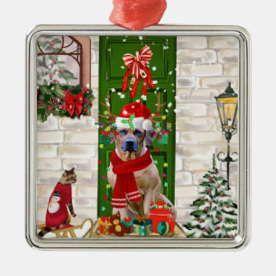 Rhodesian Ridgeback Dog Christmas Metal Ornament
