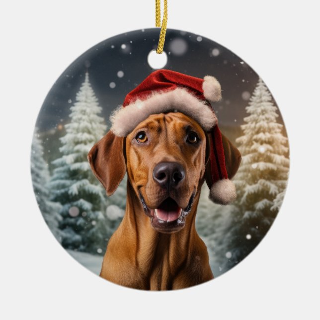 Rhodesian Ridgeback Dog Christmas Ornament (Front)