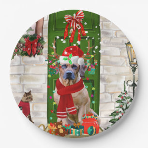 Rhodesian Ridgeback Dog Christmas  Paper Plate