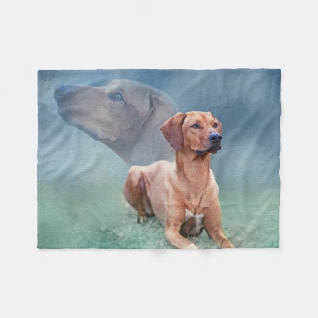 Rhodesian Ridgeback Dog Collage Fleece Blanket (Front (Horizontal))