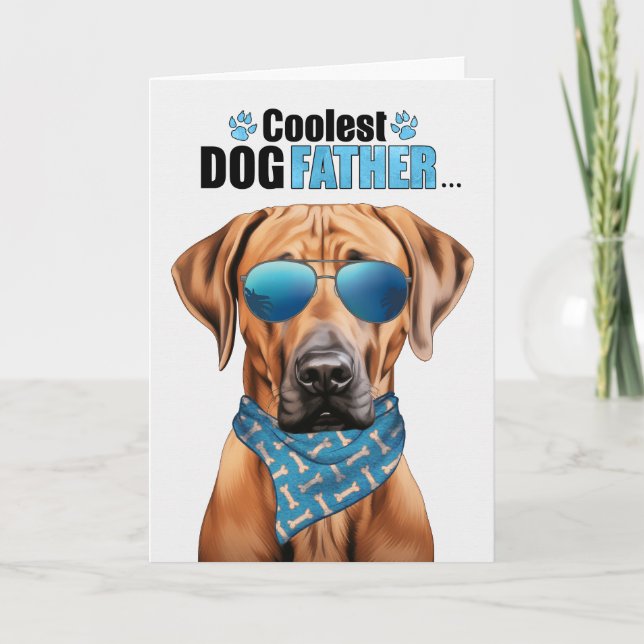 Rhodesian Ridgeback Dog Coolest Dad Father's Day Holiday Card (Front)