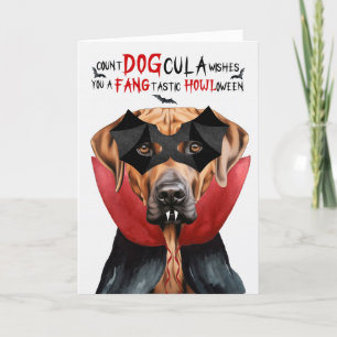 Rhodesian Ridgeback Dog Count DOGcula Halloween Holiday Card