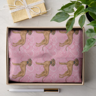 Rhodesian Ridgeback Dog Love Heart Pattern Pink Tissue Paper