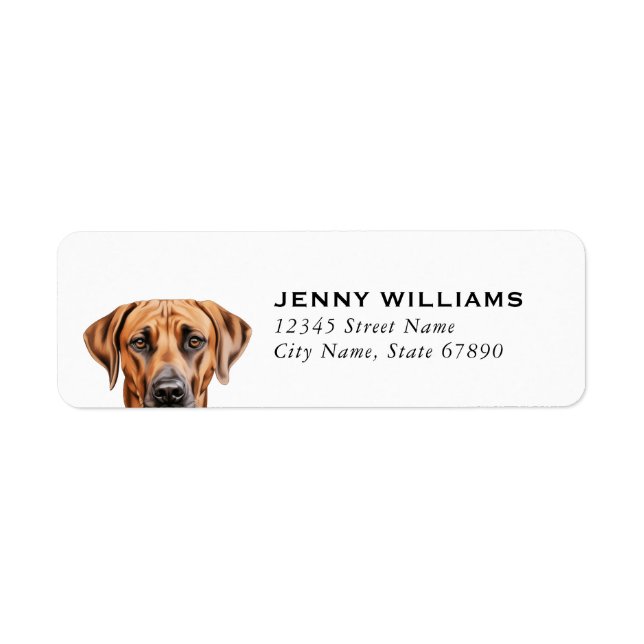 Rhodesian Ridgeback Dog Return Address Labels (Front)