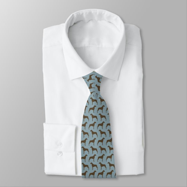 Rhodesian Ridgeback Dog Silhouettes Pattern Tie (Tied)