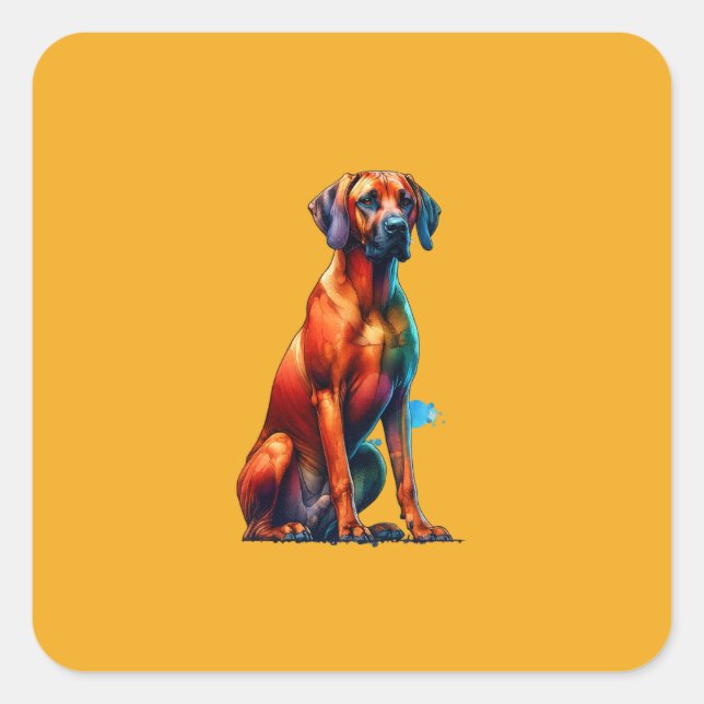 Rhodesian Ridgeback Dog Square Sticker (Front)