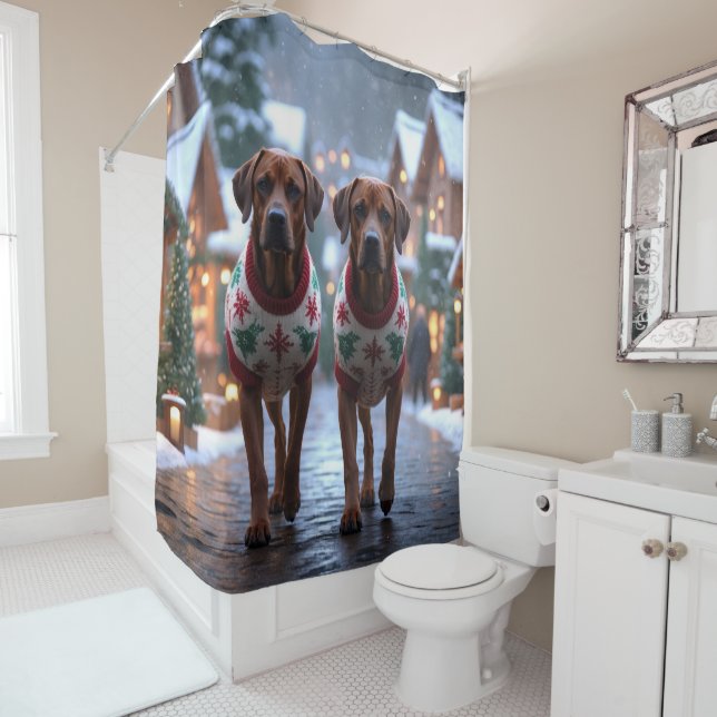 Rhodesian Ridgeback Dogs Christmas Snow Holiday (In Situ)