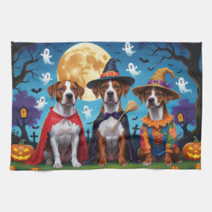 Rhodesian Ridgeback Dogs Pumpkin Halloween Funny  Kitchen Towel