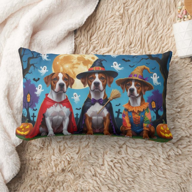 Rhodesian Ridgeback Dogs Pumpkin Halloween Funny  Lumbar Pillow (Blanket)