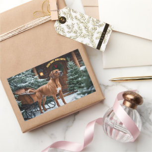 Rhodesian Ridgeback Festive Holiday Christmas Sticker