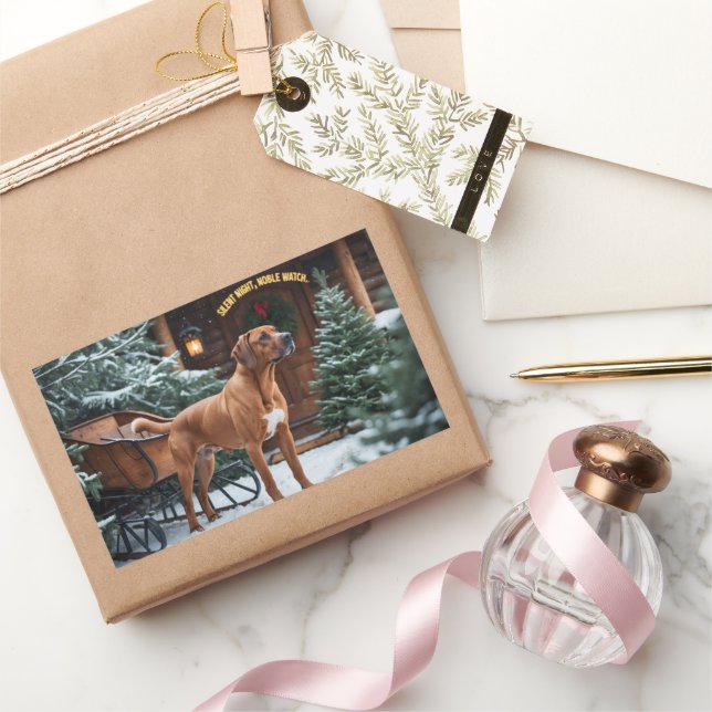 Rhodesian Ridgeback Festive Holiday Christmas Sticker (Gifting)