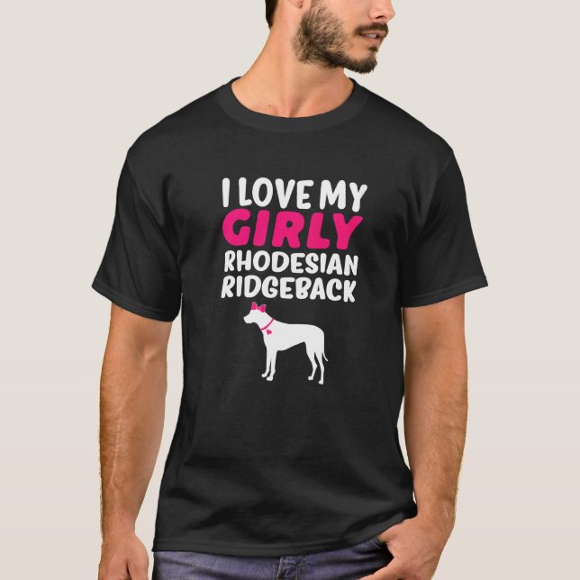 Rhodesian Ridgeback  Girl Dog Girly Gender Reveal  T-Shirt (Front)