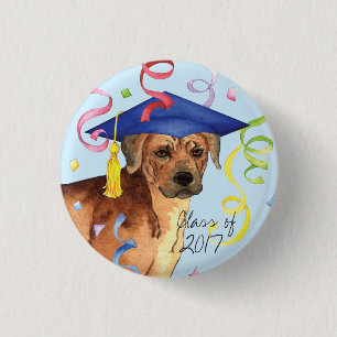 Rhodesian Ridgeback Graduate 1 Inch Round Button