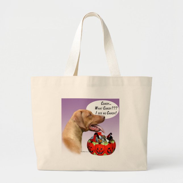 Rhodesian Ridgeback Halloween Candy Large Tote Bag (Front)