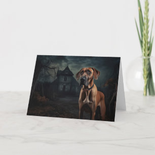 Rhodesian Ridgeback Halloween Scary  Card