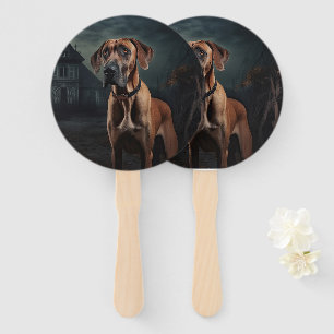 Rhodesian Ridgeback Halloween Scary Hand Fan
