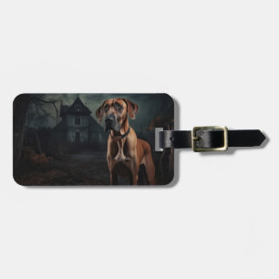 Rhodesian Ridgeback Halloween Scary  Luggage Tag