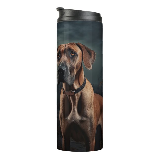 Rhodesian Ridgeback Halloween Scary  Thermal Tumbler (Rotated Right)