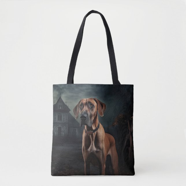 Rhodesian Ridgeback Halloween Scary  Tote Bag (Front)