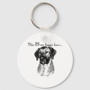 Rhodesian Ridgeback Happy Face Keychain