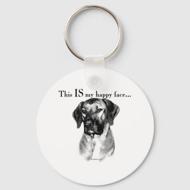 Rhodesian Ridgeback Happy Face Keychain (Front)