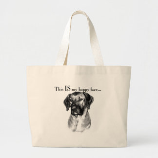 Rhodesian Ridgeback Happy Face Large Tote Bag