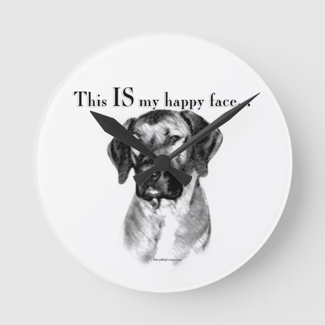 Rhodesian Ridgeback Happy Face Round Clock (Front)