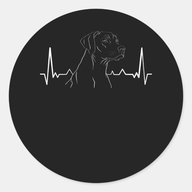 Rhodesian Ridgeback Heartbeat Classic Round Sticker (Front)