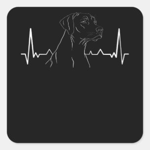 Rhodesian Ridgeback Heartbeat Square Sticker